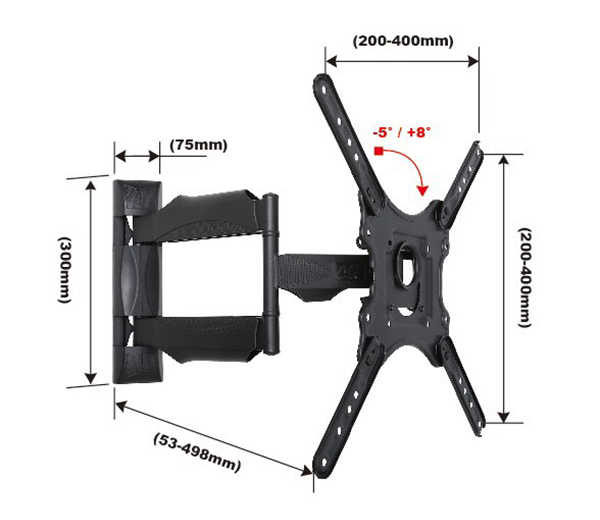 單手臂伸縮壁掛架</br>NB P4 (26-50吋)